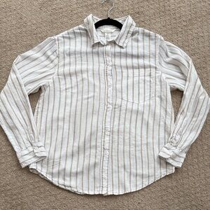 H&M Linen Blend Striped Button Down Shirt, size Small